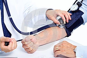 Blood pressure measuring.