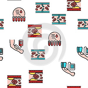 Blood Pressure Measuring Gadget Vector Seamless Pattern