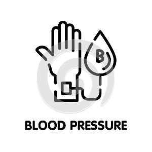Blood pressure outline icon design style illustration on white background