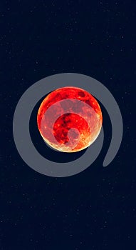Blood-red Moon during the total lunar eclipse.