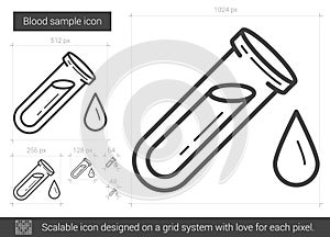 Blood sample line icon.