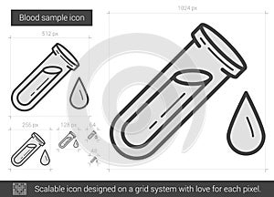 Blood sample line icon.