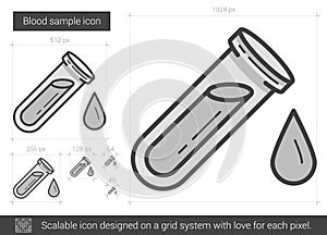 Blood sample line icon.