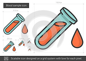 Blood sample line icon.