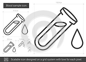 Blood sample line icon.