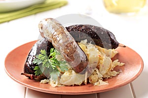 Blood sausage and white pudding