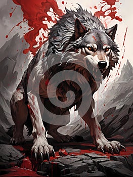 Blood-Spattered, Ferocious Wolf