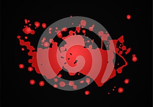 Blood splash vector illustration. Red