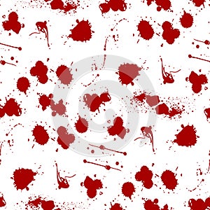 Blood splat splash spot ink stain blot patch liquid seamless pattern background vector illustration