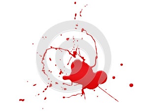 Blood splat on white background