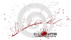 Blood splatter elements on white background . Criminal concept . Vector