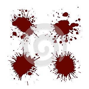 Blood splatter isolated on white vector illustration