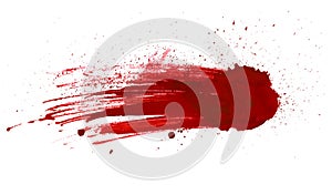 Blood splatter painted vector isolated on white for design. Red dripping blood drop