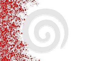 Blood splatter on white background have copy space for put text