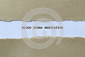 blood sugar regulation on white paper