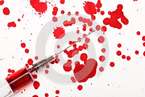 Blood with syringe