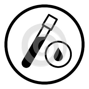 Blood test and analysis laboratory icon