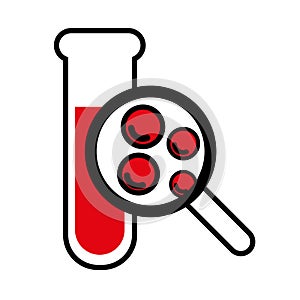 Blood test - Complete blood count CBC icon - information about white and red cells and concentration