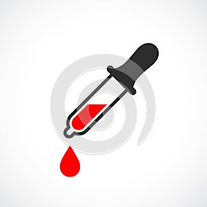 Blood test dropper vector icon