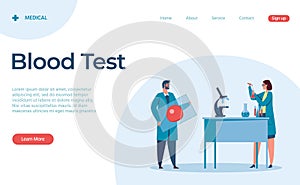 Blood test laboratory service landing web page