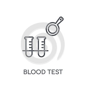 Blood test linear icon. Modern outline Blood test logo concept o