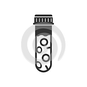 Blood test tube icon in flat style. Hematology vector illustration on isolated background. Laboratory flask sign business concept