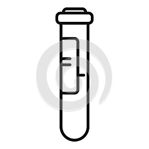 Blood test tube icon outline vector. Review clinical body