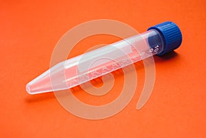 Blood test tube. Medical equipment for blood donors. Photo