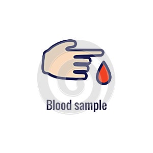 Blood testing and work icon showing one aspect of blood draw process