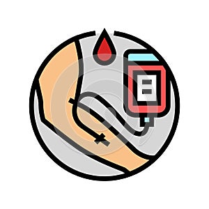 blood transfusions hiv transmission color icon vector illustration