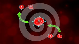 Blood Group B with Receivers and Accepting Blood Groups