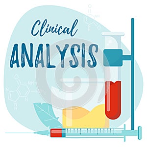 Blood and Urine Analysis Concept. Clinical tests. Medical Banner, Fliers Posters Web Sites.