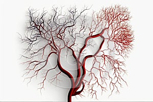 Blood vessels. Circulatory system. Veins and arteries. Generative AI.