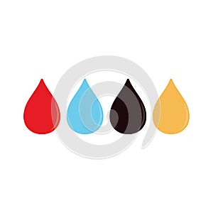 Blood water oil and fuel drop set Vector illustration on white background