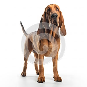 Bloodhound breed dog isolated on a clean white background