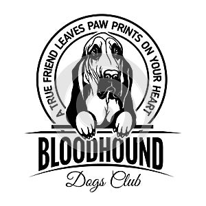 Bloodhound Dog Happy Face Paw Puppy Pup Pet Clip Art K-9 Cop Police Logo SVG PNG Clipart Vector Cricut Cut Cutting photo