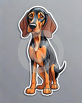 bloodhound hunting show dog sticker isolated label