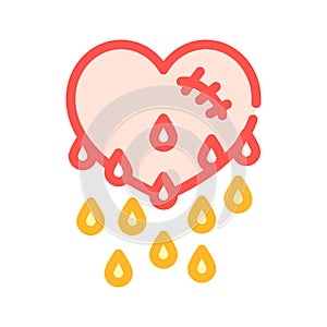 Blooding heart color icon vector isolated illustration photo