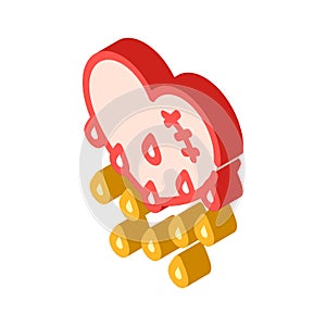 Blooding heart isometric icon vector illustration isolated