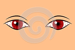 Bloodshot eyes illustration. Clipart image.