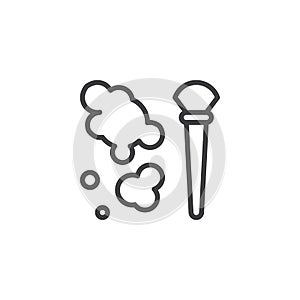 Bloodstain and brush outline icon