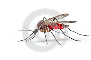 Bloodsucker mosquito isolated on white background