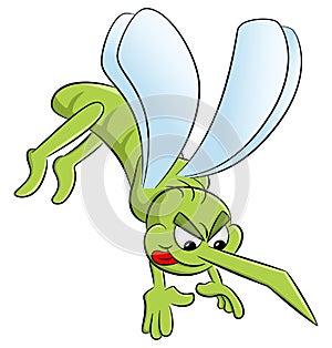 Bloodthirsty cartoon mosquito