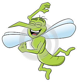 Bloodthirsty cartoon mosquito