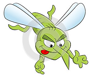 Bloodthirsty cartoon mosquito