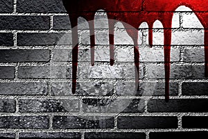 Bloody wall in the dark background