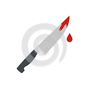 Bloody knife icon, flat style photo