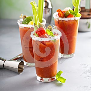 Bloody mary cocktails for brunch