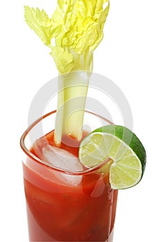 Bloody Mary with Lime Isolated