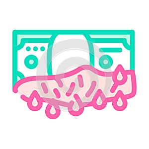 bloody money color icon vector illustration